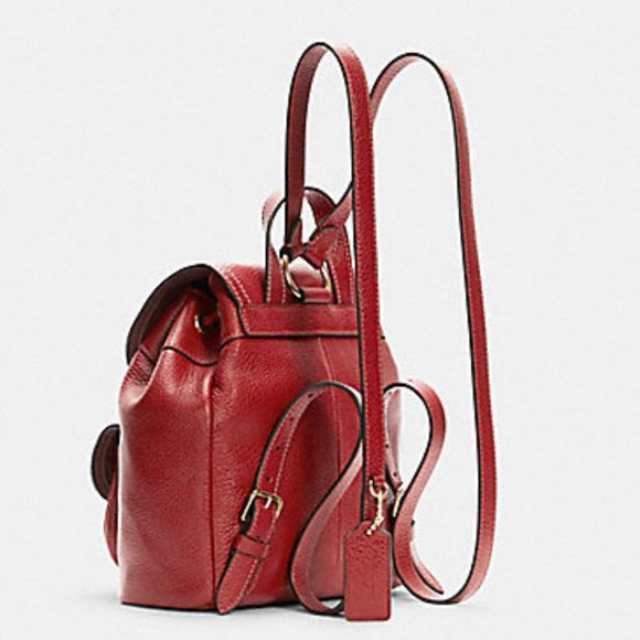 Coach Leather Red Pennie Backpack c4121 - Picture 12 of 13